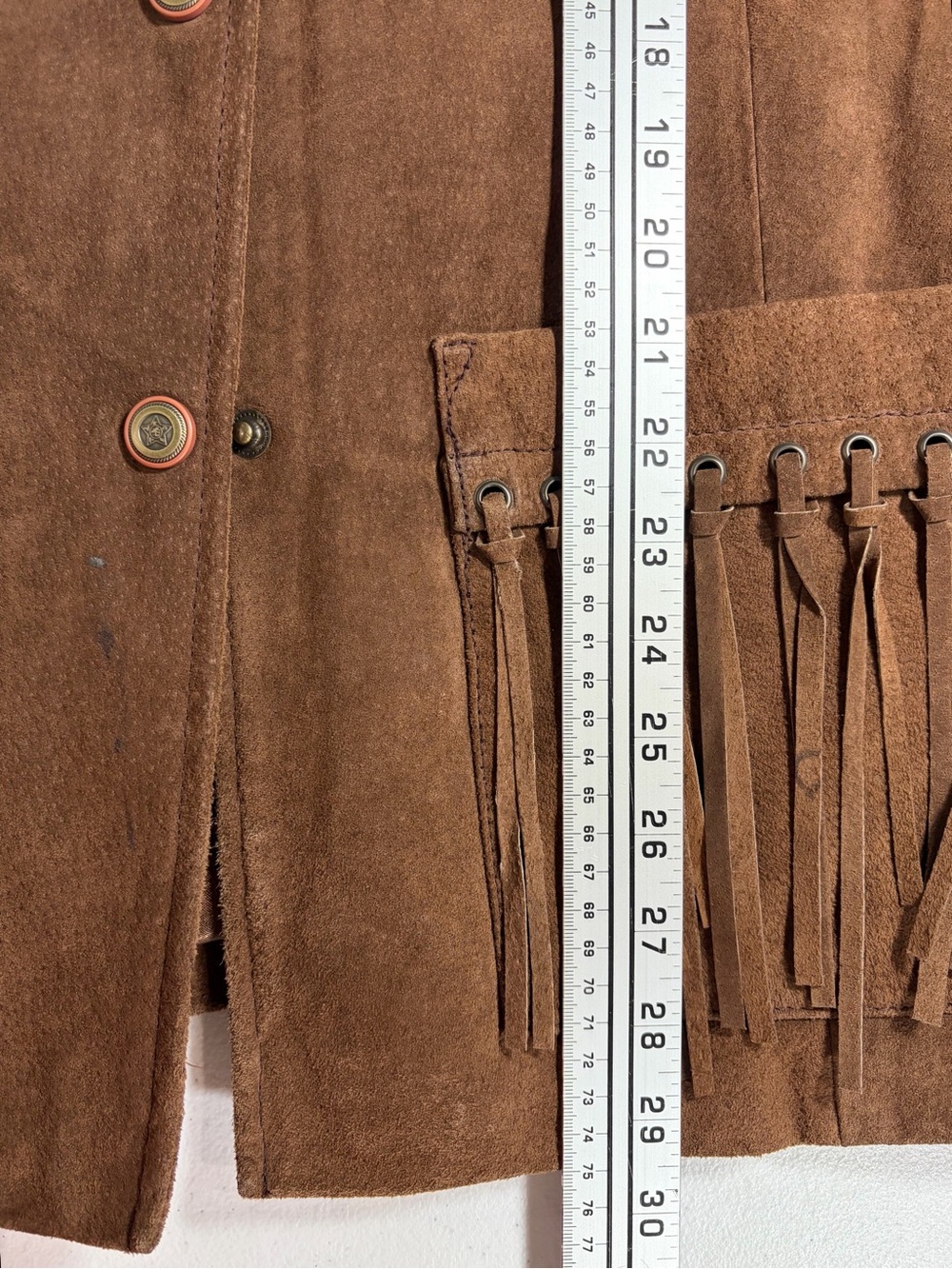 Vintage Brown Suede Fringe Leather Jacket (M) - Picture 6 of 9